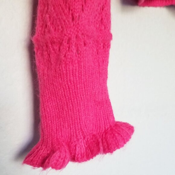Sundance Bertina Sweater Ruffle Neck Pointelle Knit Fuchsia Pink S $118 Romantic - Picture 10 of 16